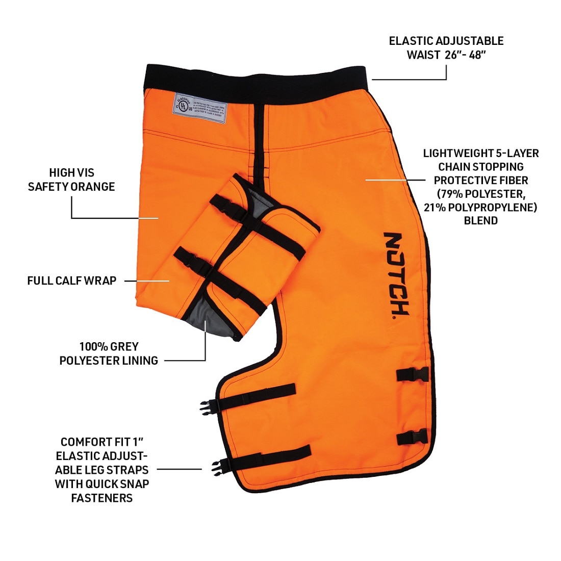 Notch Medium Chainsaw Standard Chaps NCHAPRM